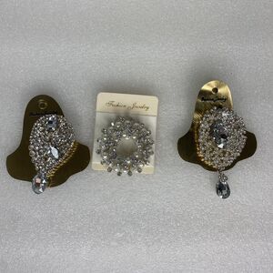 Brooch Pin  Fashion Pearl Flower Crystal Zircon Brooch Pin  Jewelry-lot Of 3